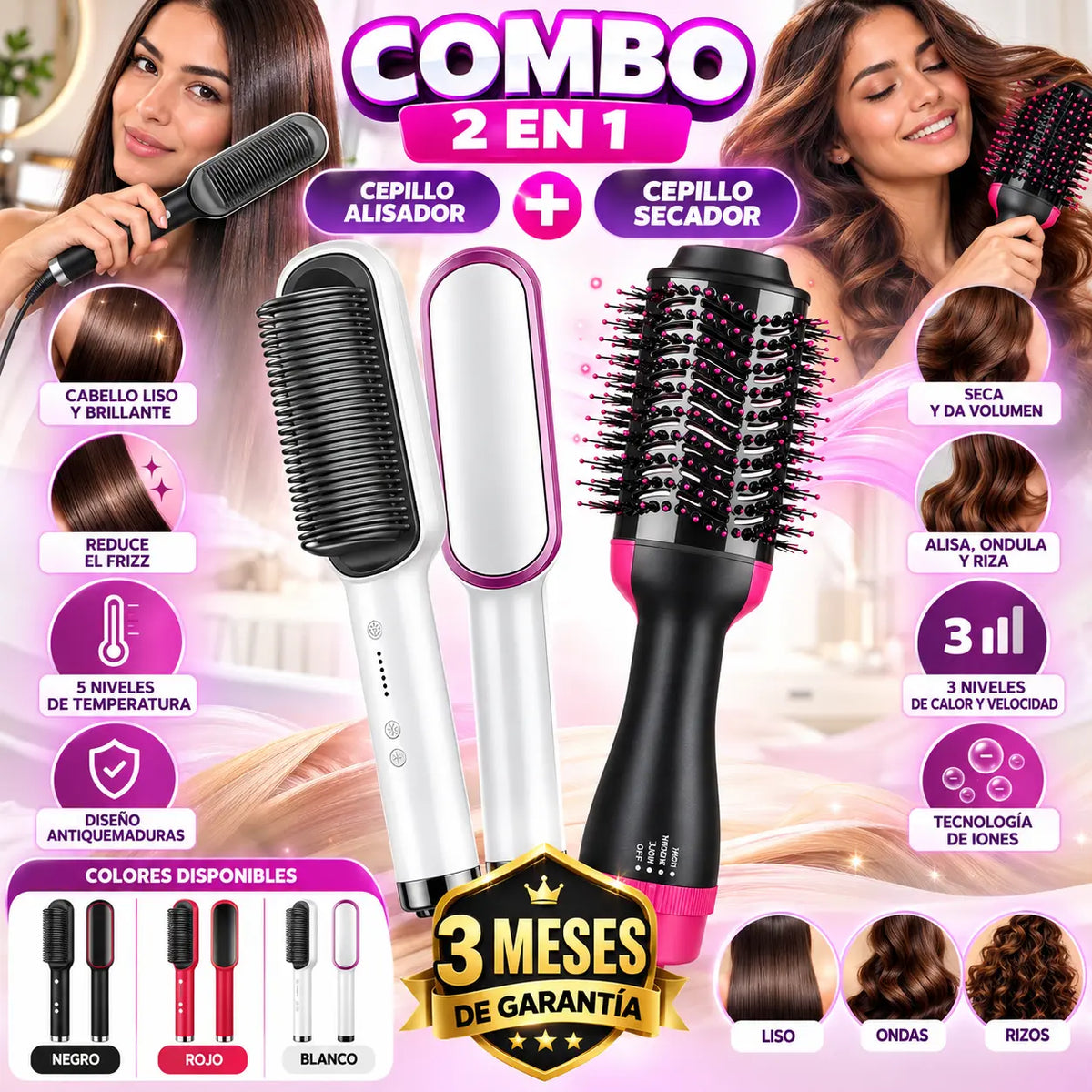 COMBO cepillo 2 en 1 y Cepillo one strep