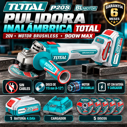 Pulidora inalámbrica 4 1/2" 900W